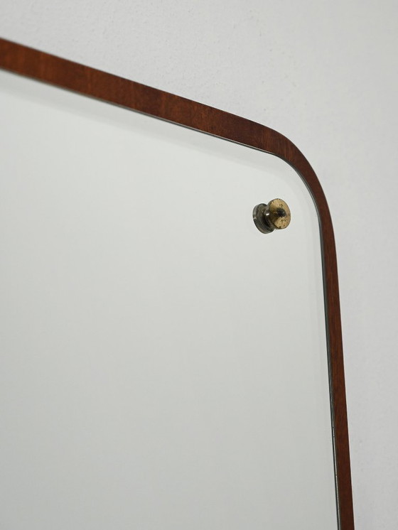 Image 1 of Zweedse rechthoekige teakhouten spiegel "Sara" model