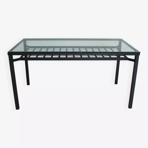Glass and black metal table – simple and contemporary design