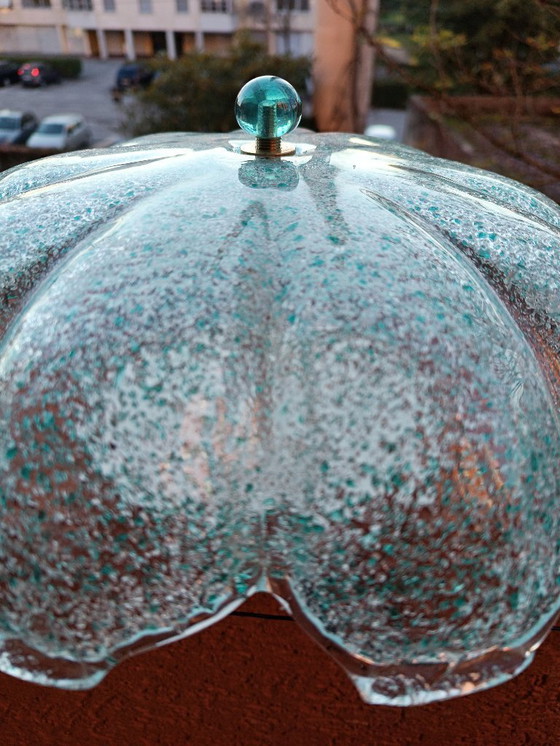 Image 1 of Murano Sylcom Floral Graniglia Groene Plafond-/Wandlamp Handgemaakt - Nieuw