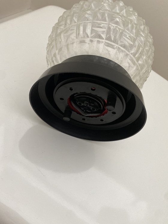 Image 1 of Lampada da soffitto vintage massiccia - lampada da parete nera anni '70