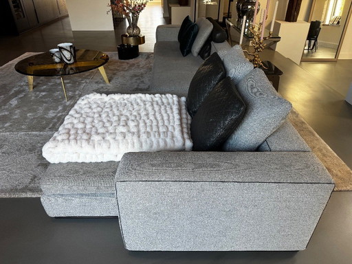 Minotti sofa gray with lounge section