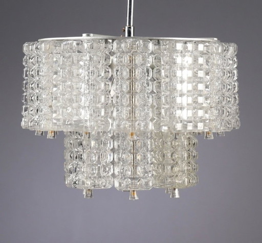 Lustre en verre Astroluxe 1970's