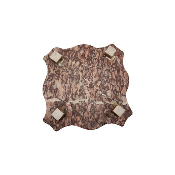 Plateau ancien en marbre de Bordeaux, vers 1880 – Accessoires de table, Marble (photo 4 of 5)