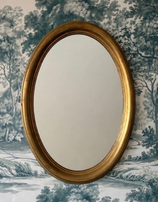 Miroir médaillon ovale ancien