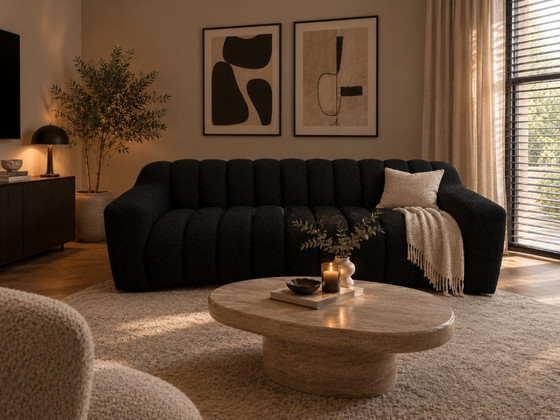 Eichholtz Kelly S Designsofa, schwarzer Bouclé, 3-5 Sitzer Sofas, Andere (Foto 3 von 6)