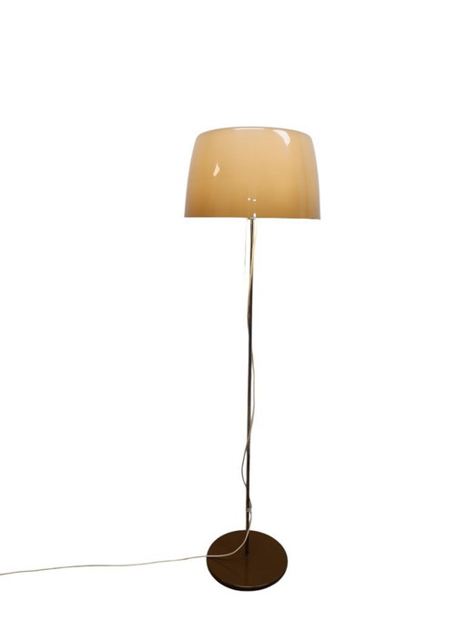 Mid Century Stehleuchte mit Kunststoffschirm