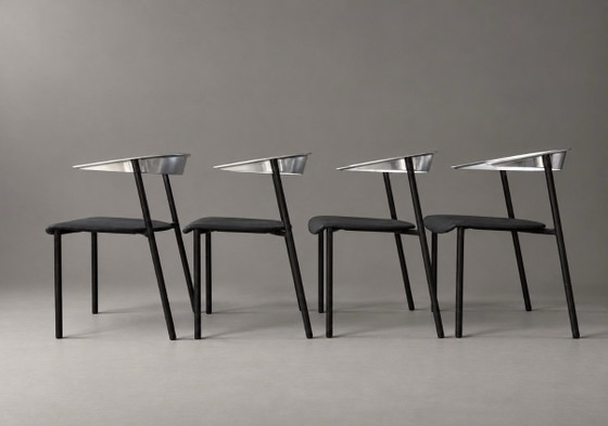 4 Sillas de comedor Gala — Bernal & Isern para Sellex, 1988 – Aluminio, Metal (photo 2 of 15)