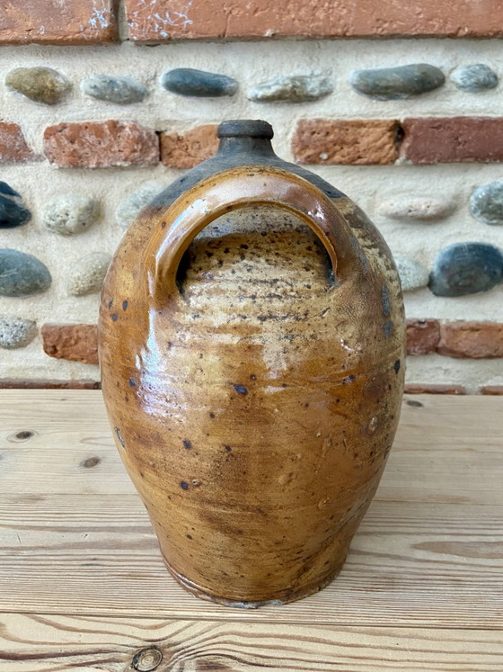 Antique French Stoneware Jar With Handles – 19th / Early 20th Century – Decorative Objects, Other (photo 6 of 7)