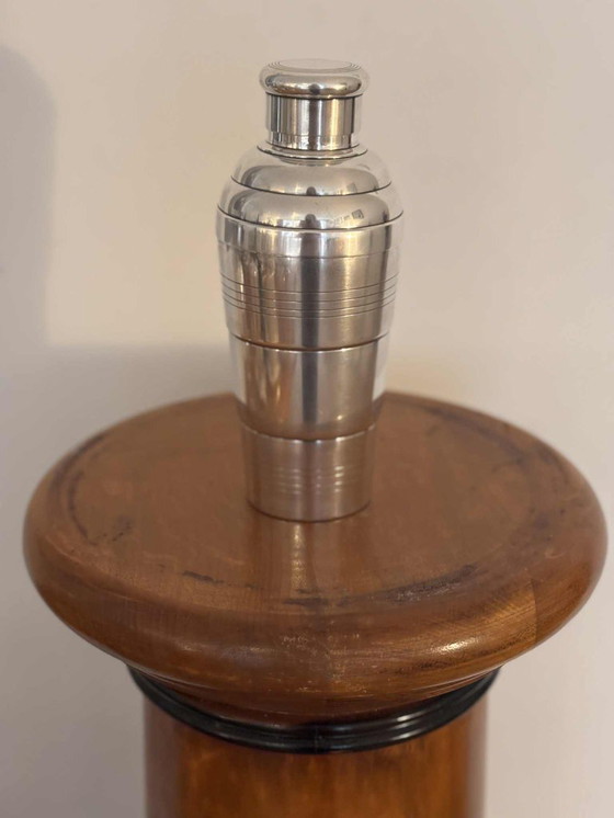 Image 1 of Shaker à cocktail Art déco : barware français plaqué argent des années 1920