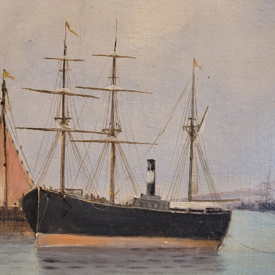 Image 1 of “Kortenhoef’s Ships” Bernard van Beek, The Hague School, circa 1910 – Netherlands