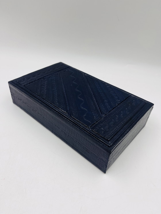 Image 1 of Scatola in legno e pelle