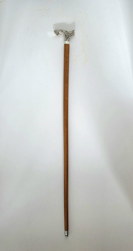 Elegante Italiaanse verzilverde wandelstok – Cadeaus, Silver, Wood (photo 9 of 9)