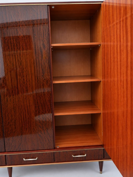 Grote vintage design kledingkast uit de jaren ’50, Kledingkasten, Hout, Bruin (foto 2 van 8)