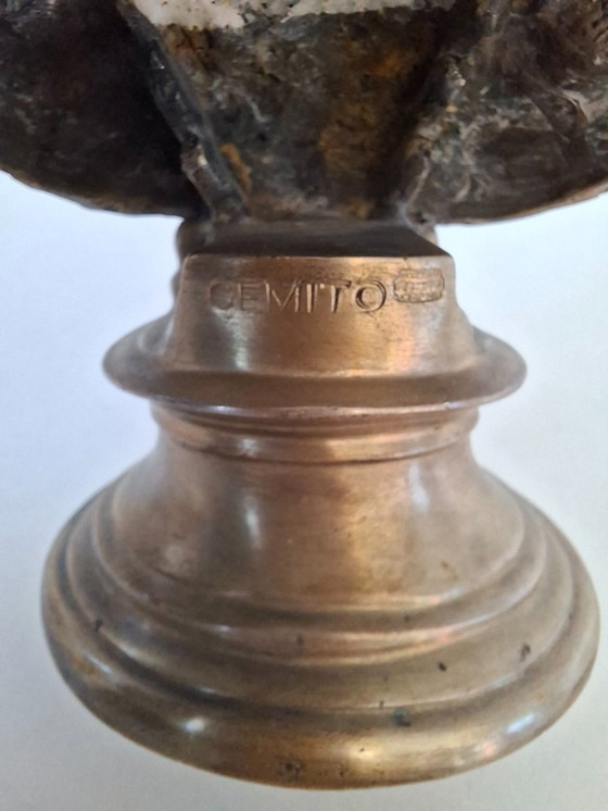 Image 1 of Elegant Brass Bust of a Young Girl