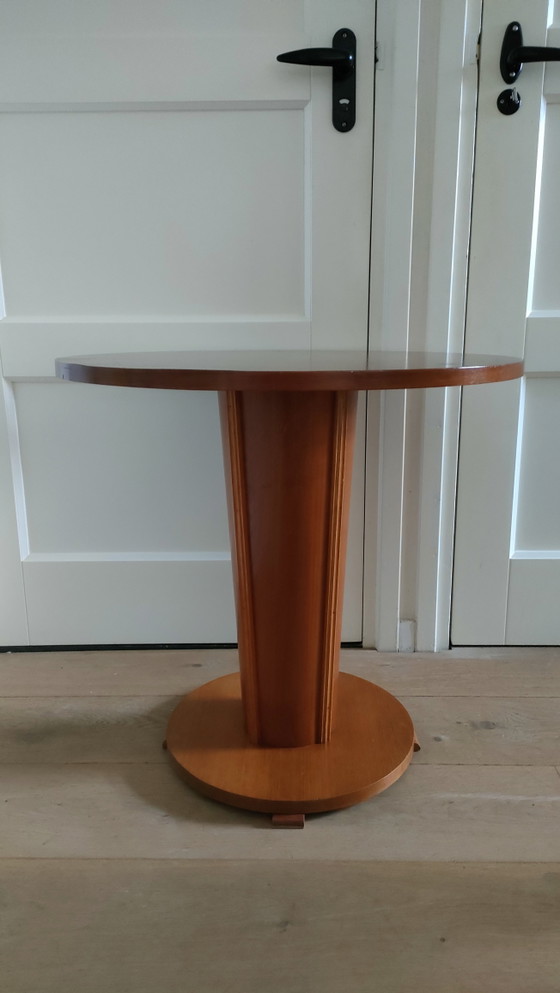Image 1 of Table basse Art Déco, table d'appoint, pied cylindrique
