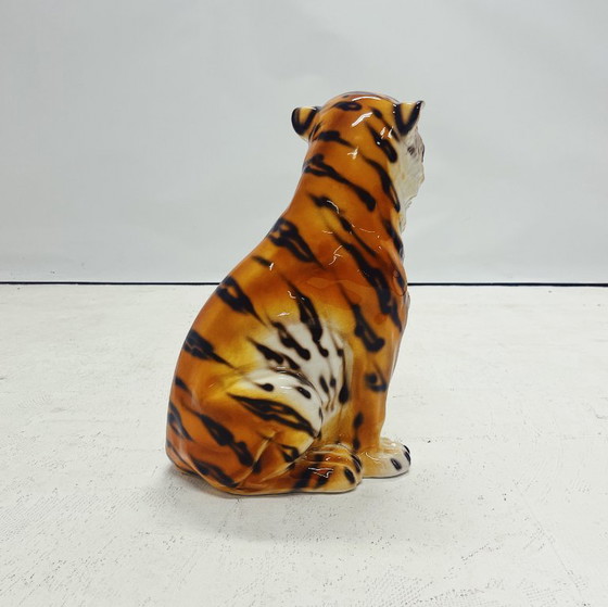 Image 1 of Ceramic Tiger Sculpture