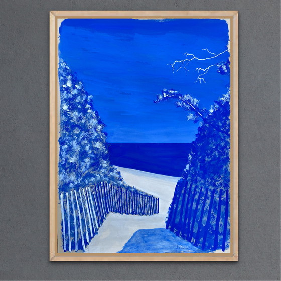 Image 1 of Ultramarine blue gouache on 250g natural paper.
Size 40x30cm.