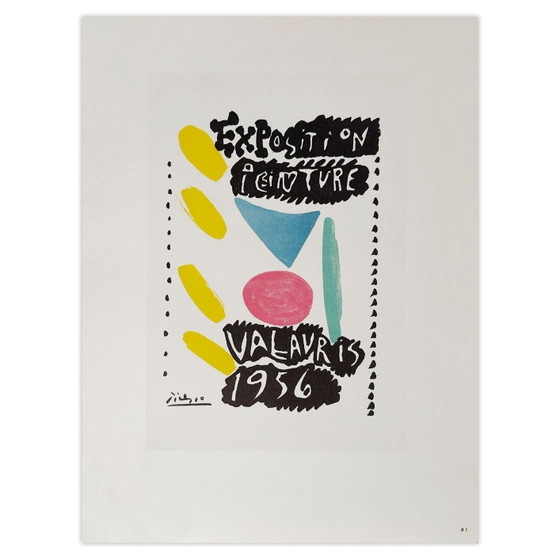 Image 1 of Pablo PICASSO AF 1956 - Exposition peinture Vallauris poster 1959