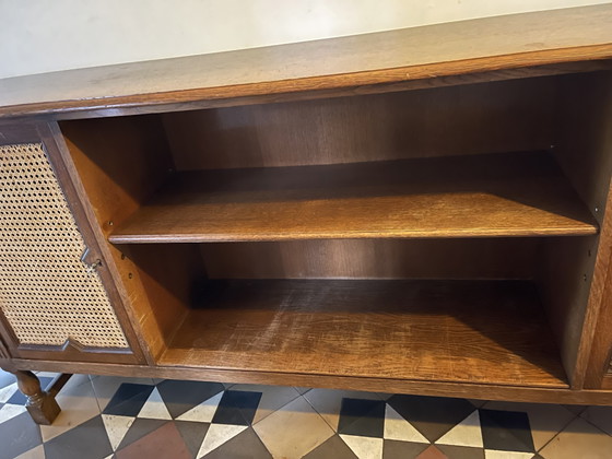 Pander & Zonen Vintage Sideboard / Dresser with Rattan Doors – Approx. 1940s – Pander en Zonen, Wood (photo 5 of 10)