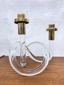 Acrylic Plexiglas double candle holder, designed by Elaine Bscheider for Dorothy Thorpe