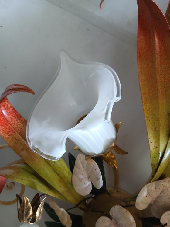 Image 1 of Paterno Franco - Lampada da parete, lampada da soffitto, fiore floreale nenuphar italy 95cm