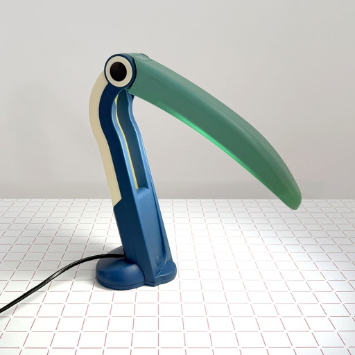 Blue Toucan Lamp by H.T. Huang for Huanglite, 1980s