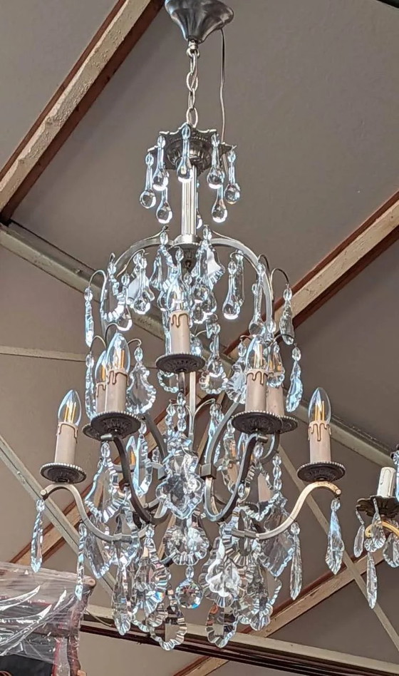 Lampadario in stile rococò con 9 bracci portalampada. – Bronze, Crystal (photo 2 of 8)