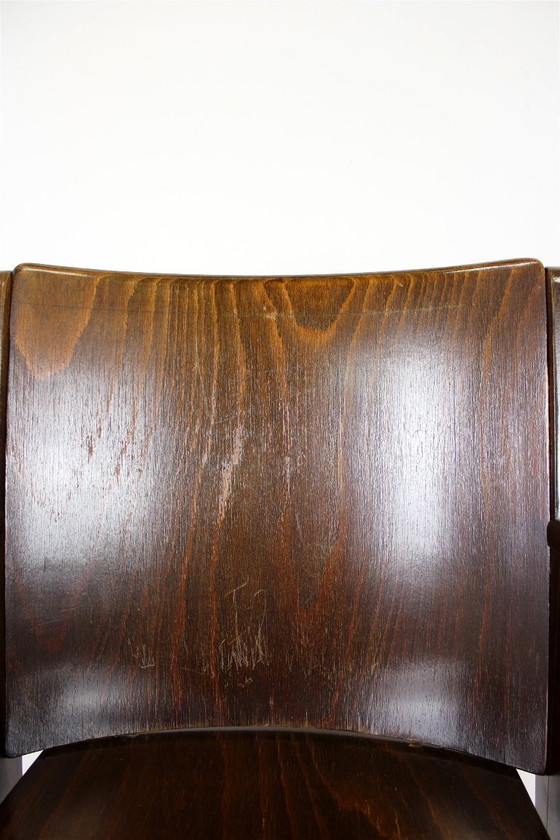 Image 1 of Fauteuil de cinéma vintage TON (Thonet), tchèque des années 1940, siège de théâtre en bois