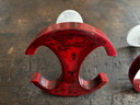 Catalina Bakelit Wandhaken – Space Age – rot marmoriert – DDR Design – selten – 60er/70er