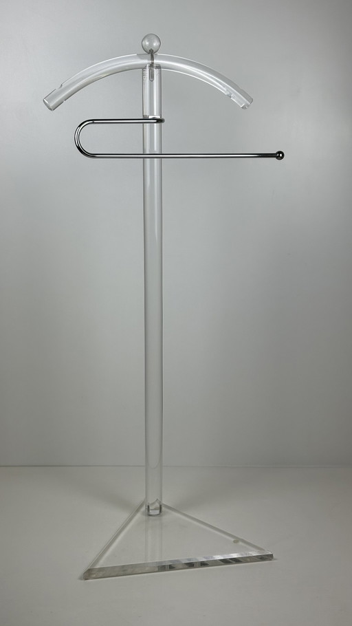 Vintage Plexiglas Acrylic Dressboy / Coat Rack Space Age Chrome