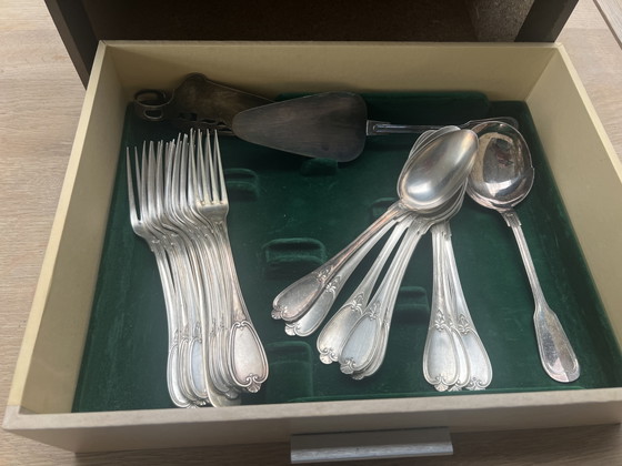 Image 1 of Splendido set di posate placcate in argento da 116 pezzi - Bruno Wiskemann (Bruxelles)