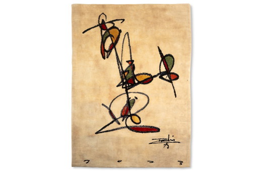 Dan Hôo. Handgeknoopt wandkleed van merinowol. Hedendaags.