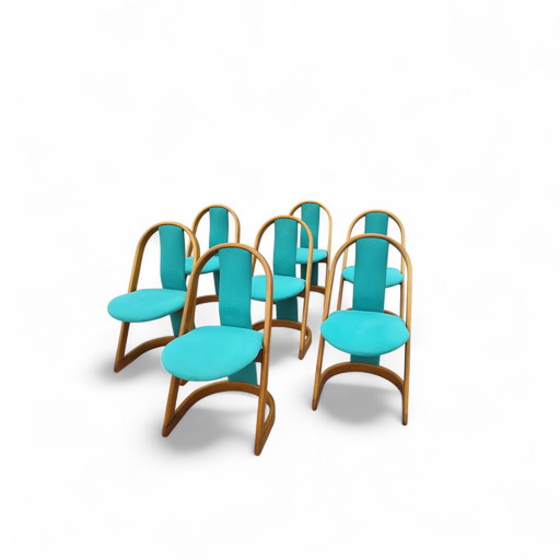 Set Duitse eetkamerstoelen uit de jaren 70