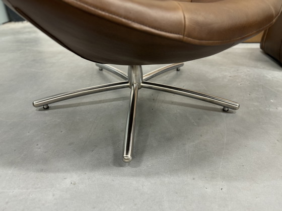 Image 1 of Label Vandenberg Hidde fauteuil met Gin poef Bovino dark Brown