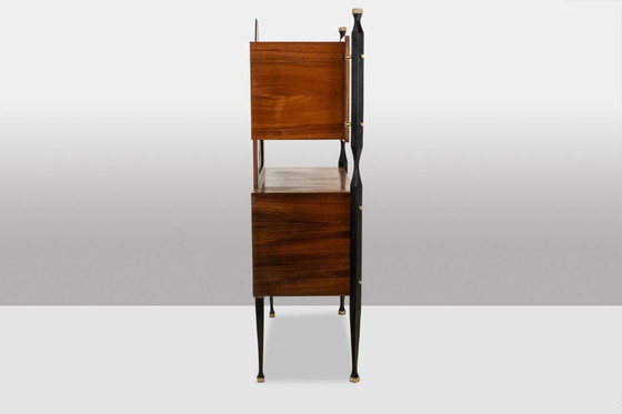 Image 1 of Coppia di armadi italiani impiallacciati in teak. Circa 1960.