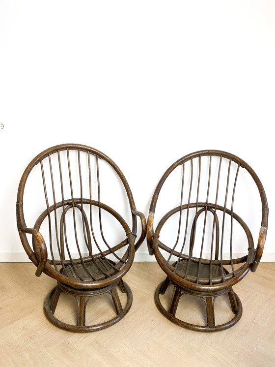 Image 1 of 2X Rattanstuhl, Egg Chair