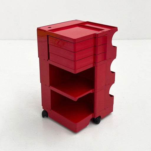 Chariot Boby rouge de Joe Colombo pour Bieffeplast, années 1960