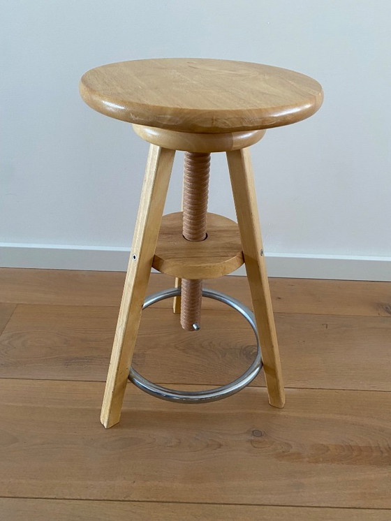 Image 1 of Vintage wooden stool, piano stool, painting stool, artist stool, industrial stool - 1980s