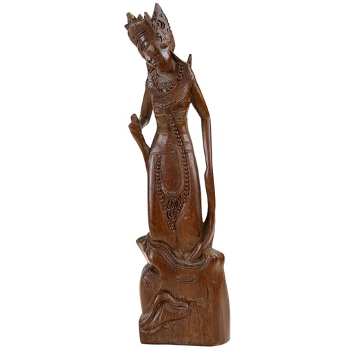 Handgesneden Balinese houten Dewie Sri – Mid-Century