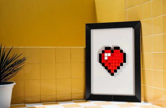 Image 1 of Cœur 8-bit - Décoration murale