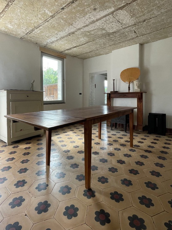 oude Franse eettafel met aanzetblad, houten penverbindingen – Wood (photo 5 of 27)