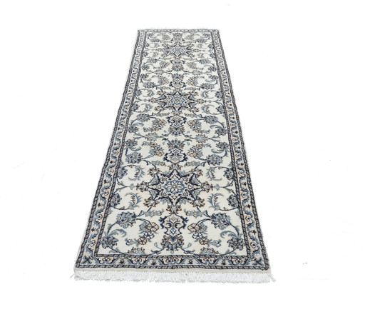 Original hand-knotted Persian carpet Nain Kashmari 290 X 80 Cm Top condition