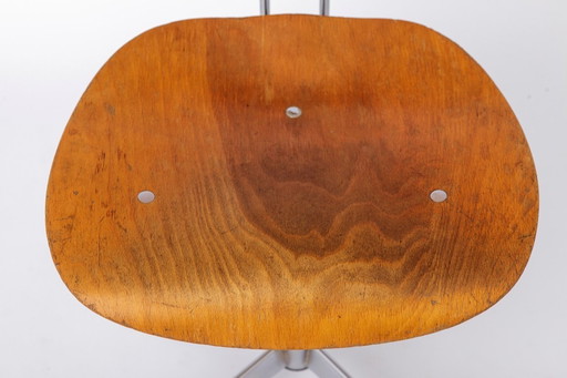 Egon Eiermann Swivel Chair for Wilde & Spieth, Bauhaus Desk Chair 1950s, German Industrial Beech Chair
