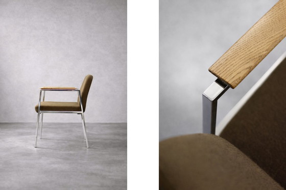 Image 1 of Vintage Duitse bruine conferentiestoel uit het midden van de 20e eeuw van Drabert, jaren 70.