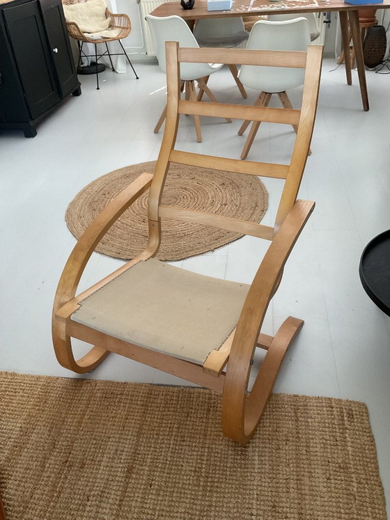 Vintage IKEA Poang Armchair – Leather, Textile (photo 4 of 5)