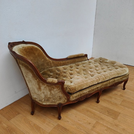 Image 1 of Divano chaise longue antico Luigi XV, divano a sdraio