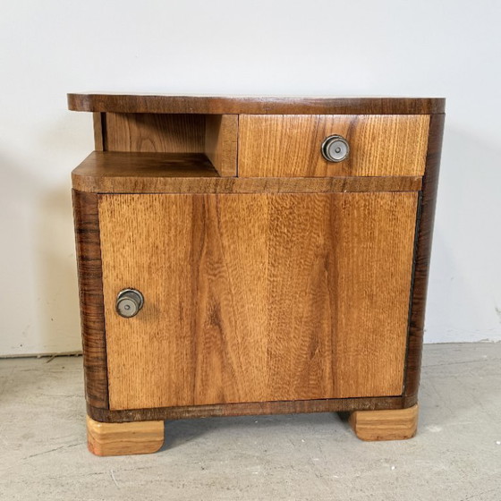 Set van Twee Art Deco Nachtkastjes, Streamline Design, Jaren '50 – Wood (photo 5 of 15)