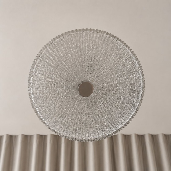 Kaiser Leuchten Mid-Century Pressed Glass Pendant Lamp, Germany, 1960s (photo 4 of 15)