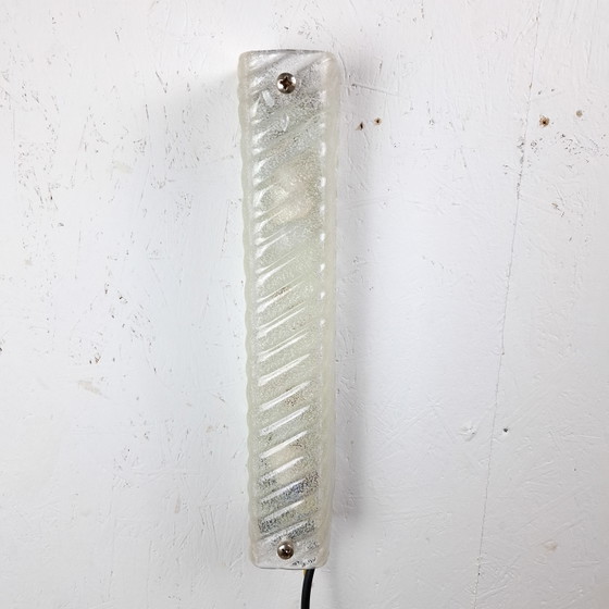 Image 1 of Vintage Wandlamp IJsglas Mid Century Modern Design