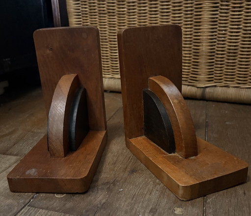 1 set di fermalibri Art Déco con testo e anno sul retro